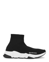 Balenciaga Speed Sock Stretch-knit Slip-on Sneakers in Black for Men - Lyst