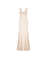 Ghost Satin Bea Dress Oyster in Natural - Lyst