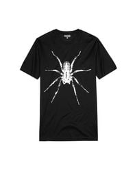 Lanvin Black Spider-print Fine-knit Cotton T-shirt for men