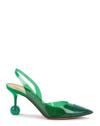 green slingback pumps