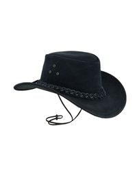 Hats Plus Caps Black Australian American Cowboy Hat In Real Suede Leather for men