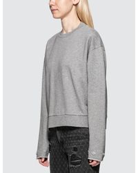 Alexander Wang Gray Dry French Terry Distressed Sweatshirt