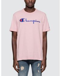 pink champion shirt men