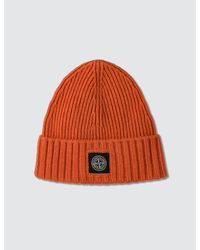 stone island beanie orange