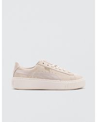puma suede platform mono satin pink tint