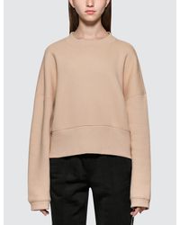 Alexander Wang Natural Heavy French Terry Wide Neck Sweatshirt