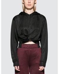 Alexander Wang Black Sleek French Terry Twistfront Hoodie
