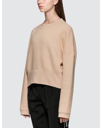 Alexander Wang Natural Heavy French Terry Wide Neck Sweatshirt