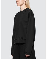 Alexander Wang Black Dry French Terry Distressed Sweatshirt