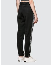 Alexander Wang Black Sleek French Terry Pull-on Track Pant With Logo Tape