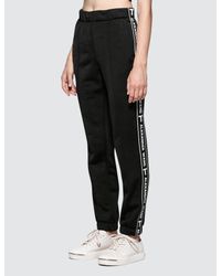 Alexander Wang Black Sleek French Terry Pull-on Track Pant With Logo Tape