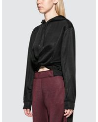 Alexander Wang Black Sleek French Terry Twistfront Hoodie