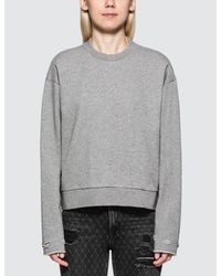 Alexander Wang Gray Dry French Terry Distressed Sweatshirt