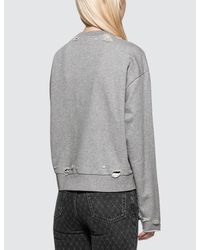 Alexander Wang Gray Dry French Terry Distressed Sweatshirt