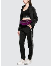 Alexander Wang Black Sleek French Terry Pull-on Track Pant With Logo Tape