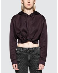 Alexander Wang Red Sleek French Terry Twistfront Hoodie