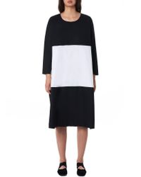 Nancy Stella Soto Black Two-toned Poplin Dress
