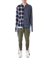 Greg Lauren Blue Reconstructed 'studio' Flannel for men