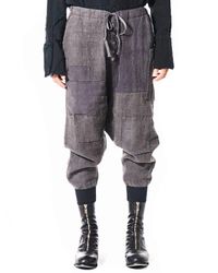 Greg Lauren Gray Deconstructed Patchwork Trouser for men