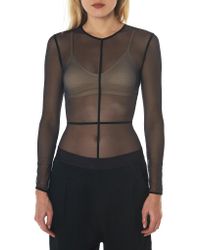 Ann Demeulemeester - Black Skinny Tulle Bodysuit - Lyst