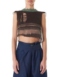 Vivienne Westwood Blue Hand-knit Cropped Top