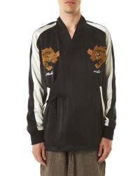 Maharishi Black Embroidered Kimono Souvenir Jacket for men