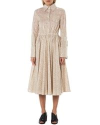 Mikio Sakabe Natural Sequined Microfloral Dress