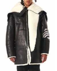 Juun.J Black Hajime Sorayama Print Sherling Coat for men