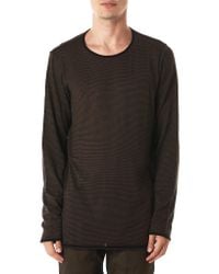 Ziggy Chen - Black Striped Cashmere Long-sleeve Tee for Men - Lyst