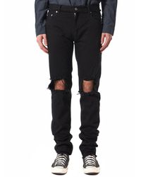 Christian Dada - Black Signature Slim-fit Knee Damaged Jean for Men - Lyst