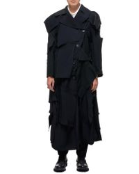 Yohji Yamamoto Black Deconstructed Trench Coat
