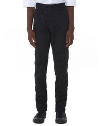 Ann Demeulemeester - Black Destroyed Trouser for Men - Lyst