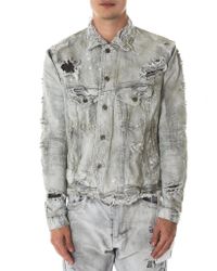 Julius Gray 12.5 Oz Destroyed Denim Jacket for men