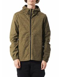 Christopher Raeburn - Green Line-printed Hooded Windbreaker for Men - Lyst