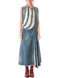 Junya Watanabe - Blue Distressed Denim Dress - Lyst