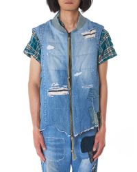 Greg Lauren - Blue Vintage Denim Flight Vest - Lyst