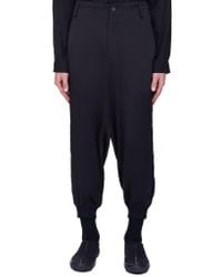 Yohji Yamamoto Black Silk Balloon Trousers for men