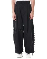 Craig Green Black Oversized Laced Track Pants for men