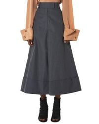 Awake - Gray Pant Skirt - Lyst