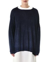 Avant Toi Blue Object-dyed Crewneck Pullover