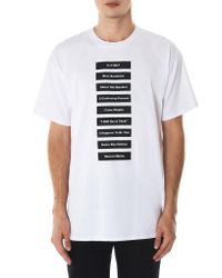 Raf Simons Printed White Cotton T-shirt for men
