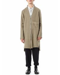 Aleksandr Manamïs - Natural Raw Hem Single Clasp Coat for Men - Lyst