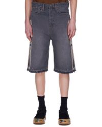 Kapital Bone Denim Shorts in Black for 
