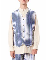 Péro Soft Blue Pinstrip Waistcoat for men