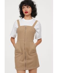 h&m leather dungaree dress