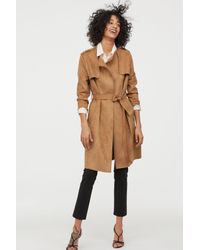 h&m suede trench coat