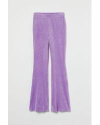 H&M Purple Ribbed Velour leggings
