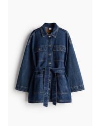 Longue veste en jean H M en coloris Bleu Lyst