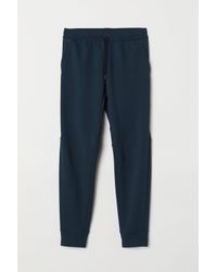 H M Cotton Sports Joggers In Dark Blue Blue For Men Lyst