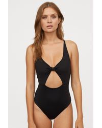 h&m black cut out swimsuit